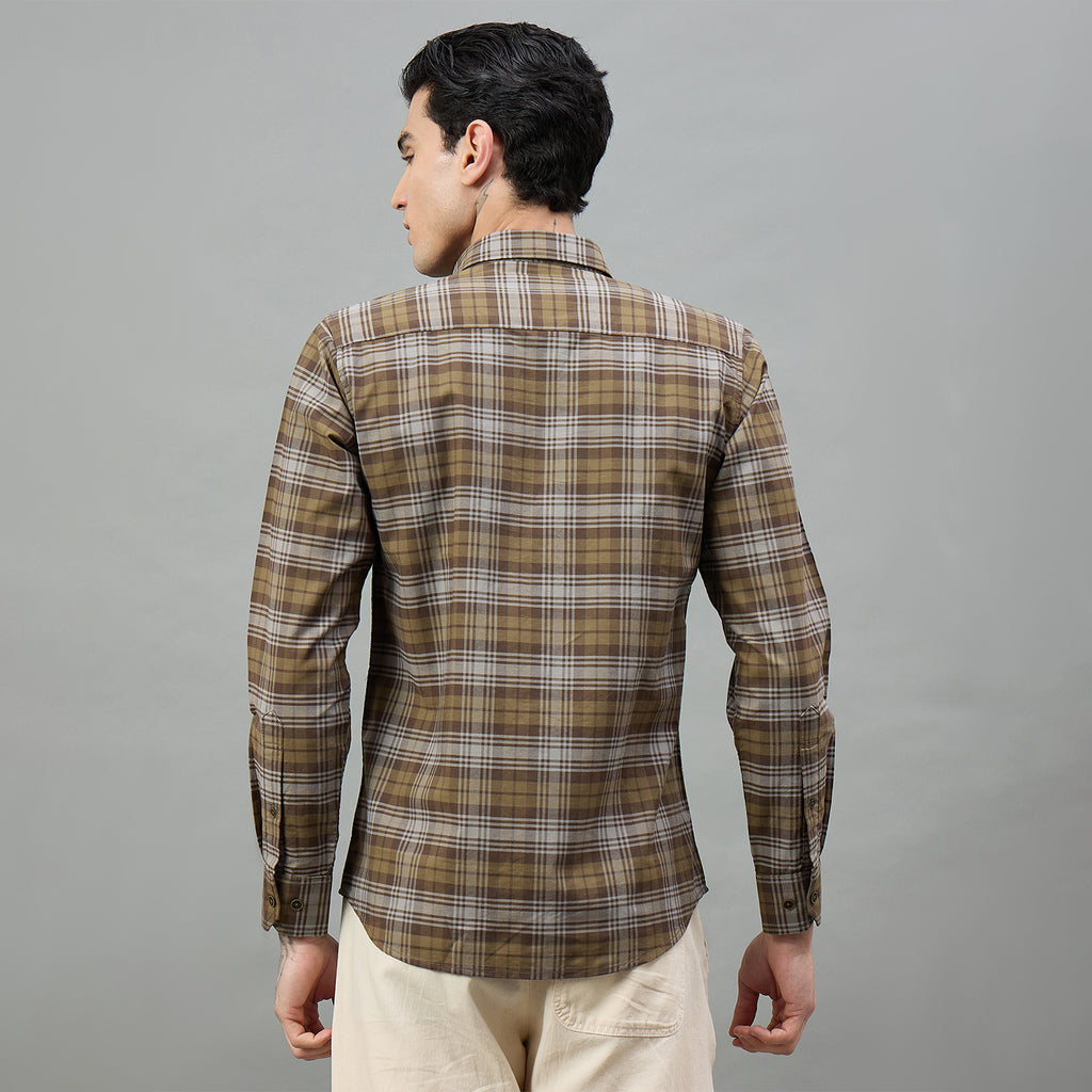 Duke Urban Men Checkered Full Sleeve Spread Collar Slim Shirt (SDO9CKR)