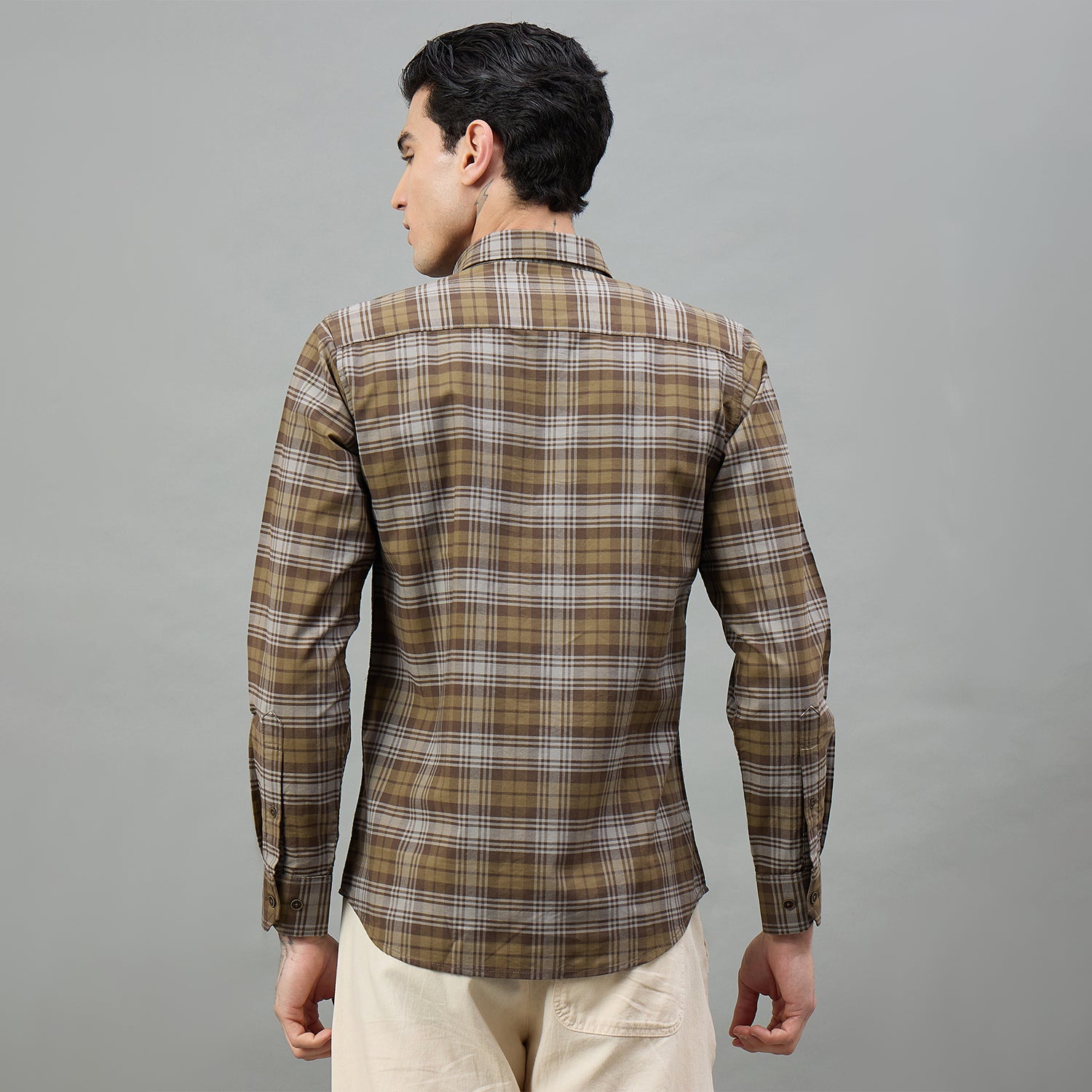 Duke Urban Men Checkered Full Sleeve Spread Collar Slim Shirt (SDO9CKR)