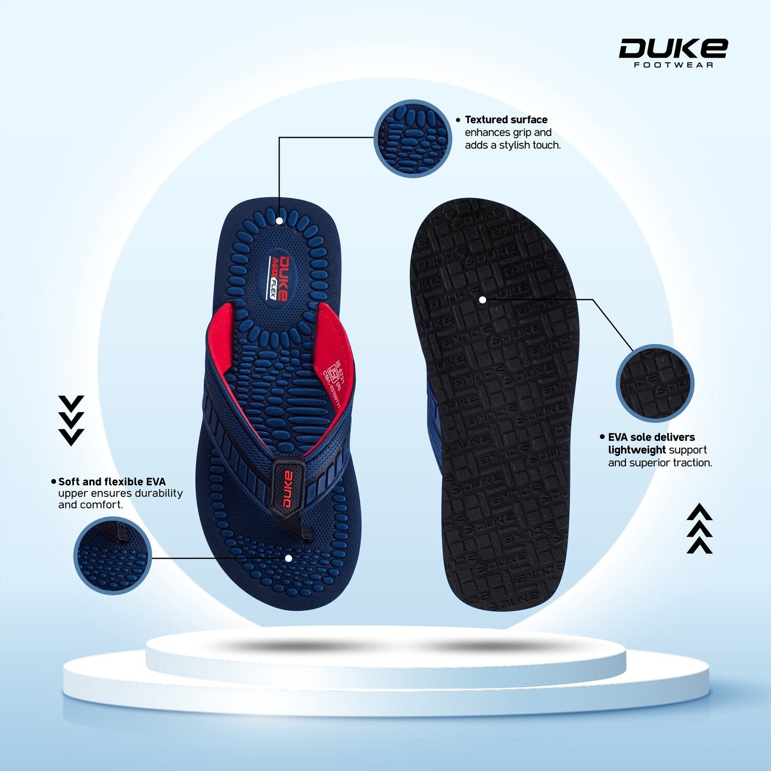 Duke Mens Stonegrip Flip-Flops (FWC6212)