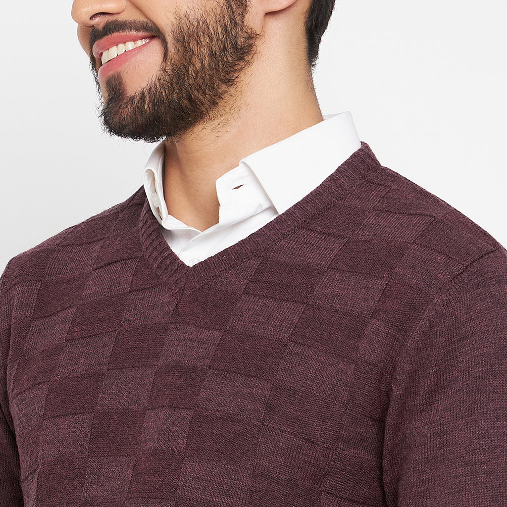 Duke Urban Men Full Sleeve V Neck Sweater (SDS651R)