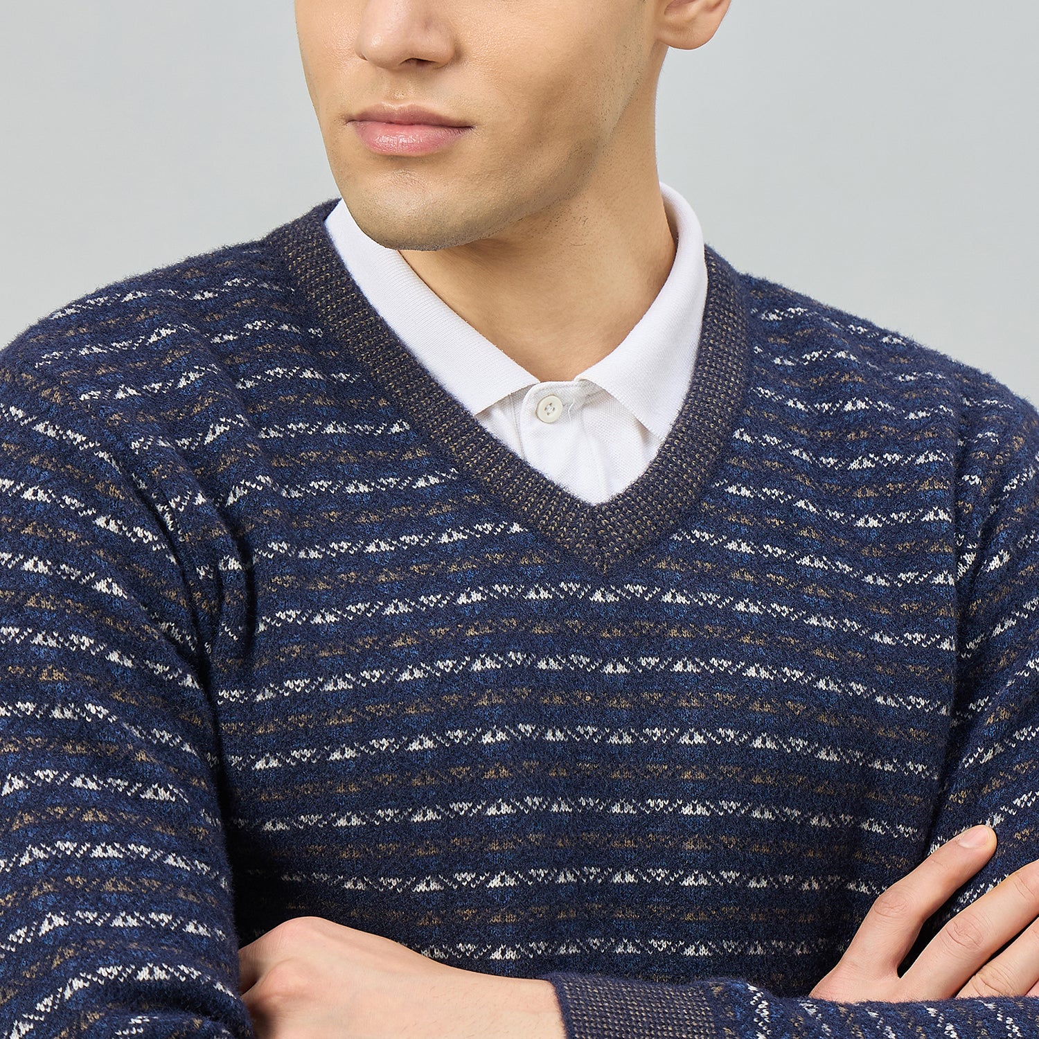 Duke Men Full Sleeve V Neck Regular Sweater (SDS2309)