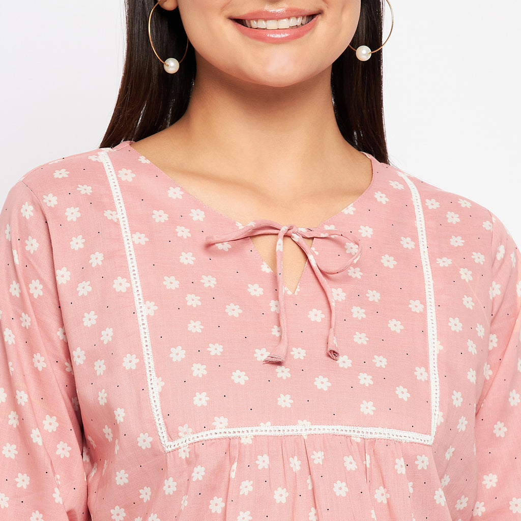 Duke Stardust Women V-Neck 3/4th Sleeve Printed Top (SDX3275)