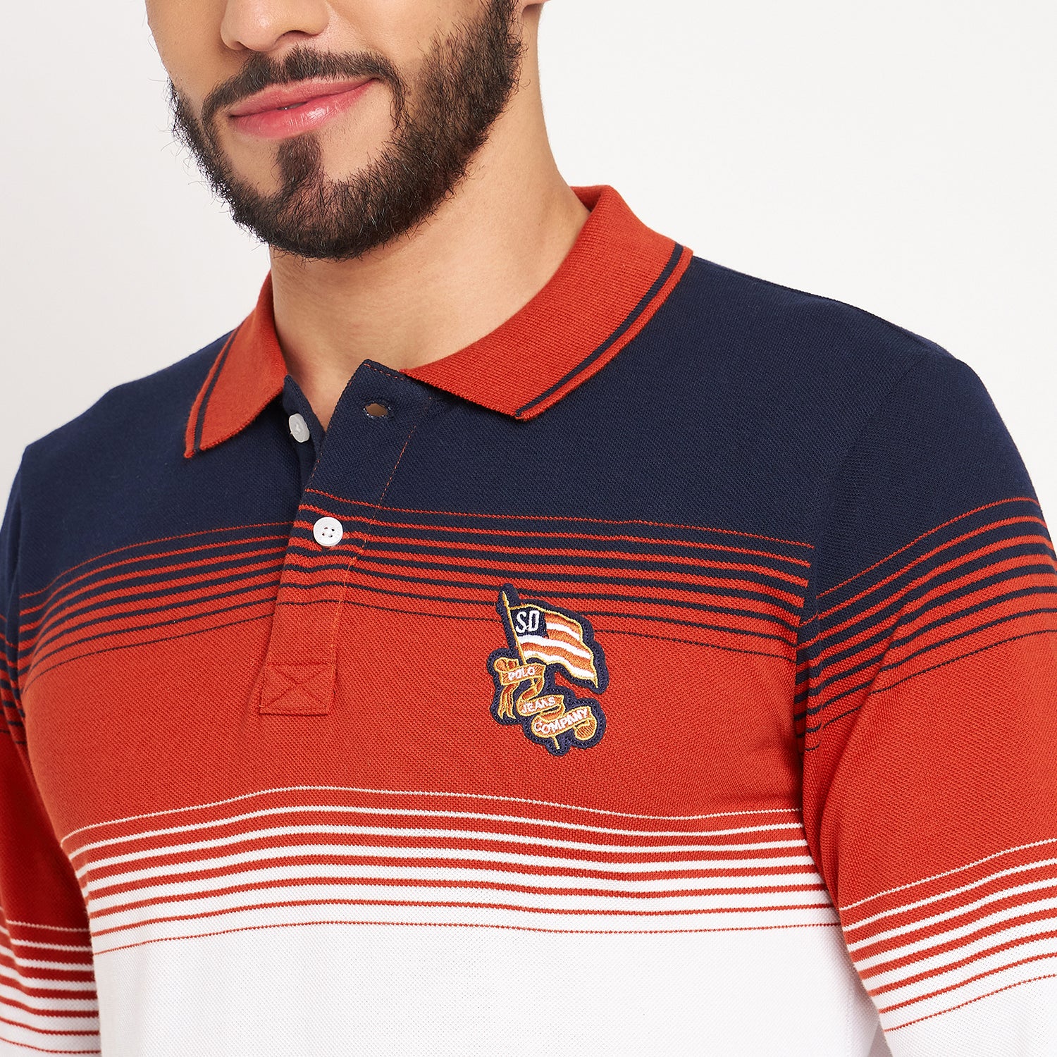 Duke Stardust Men Polo Neck Full Sleeve Cotton T-shirt (LF3964)