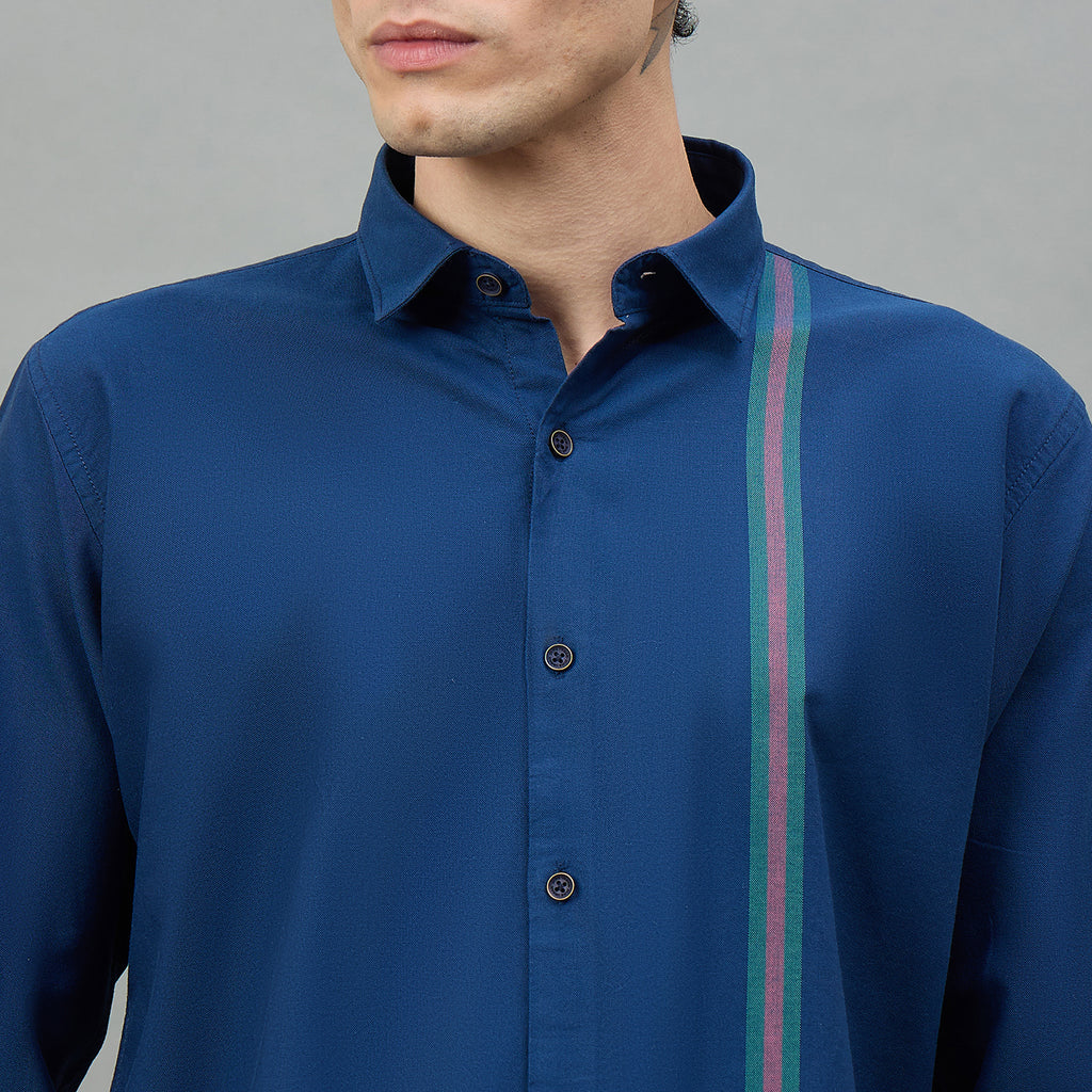 Duke Men Solid Full Sleeve Spread Collar Slim Shirt (SDO5STN)