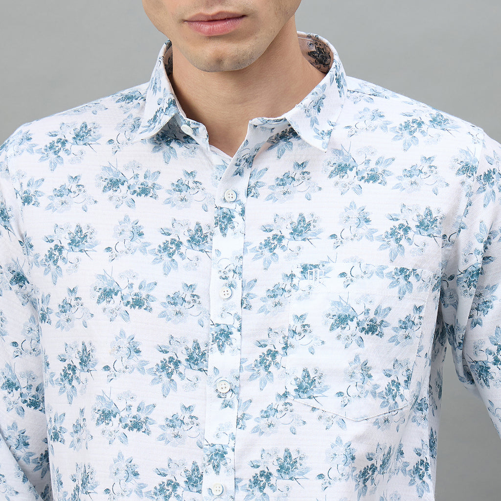 Duke Urban Men Floral Print Full Sleeve Slim Shirt (SDO7PRAI)