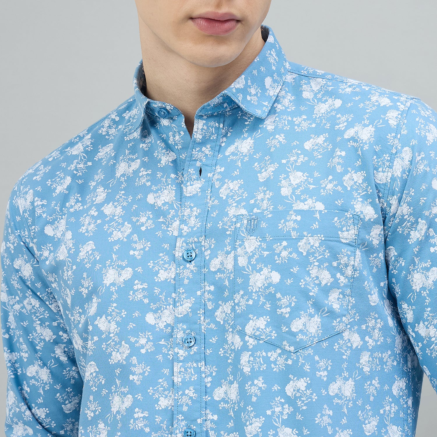 Duke Urban Men Floral Print Pure Cotton Slim Fit Casual Full Sleeve Shirt (SDO8PRBH)