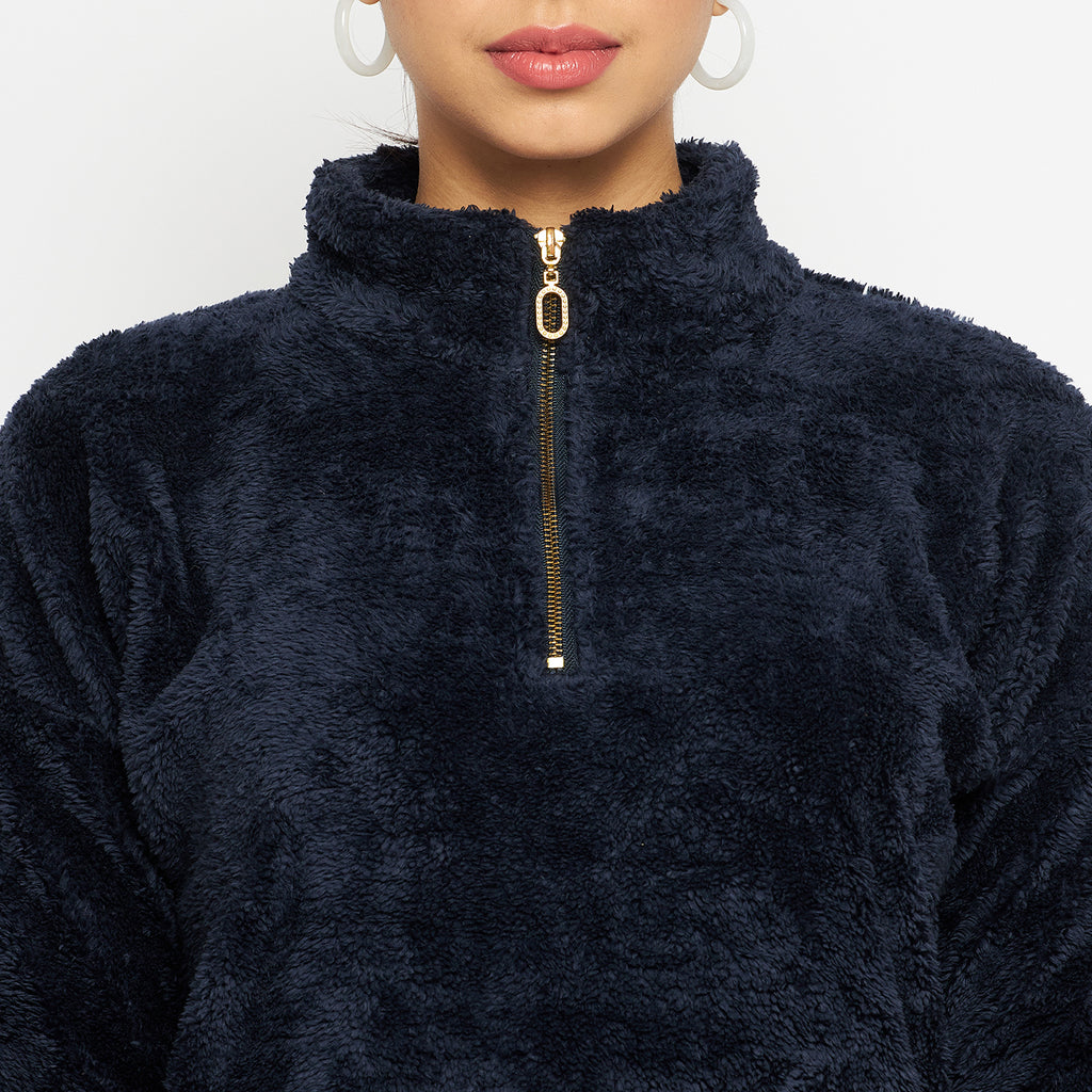 Duke Urban Women Full Sleeve Half Zip Sweatshirt (LFX950)