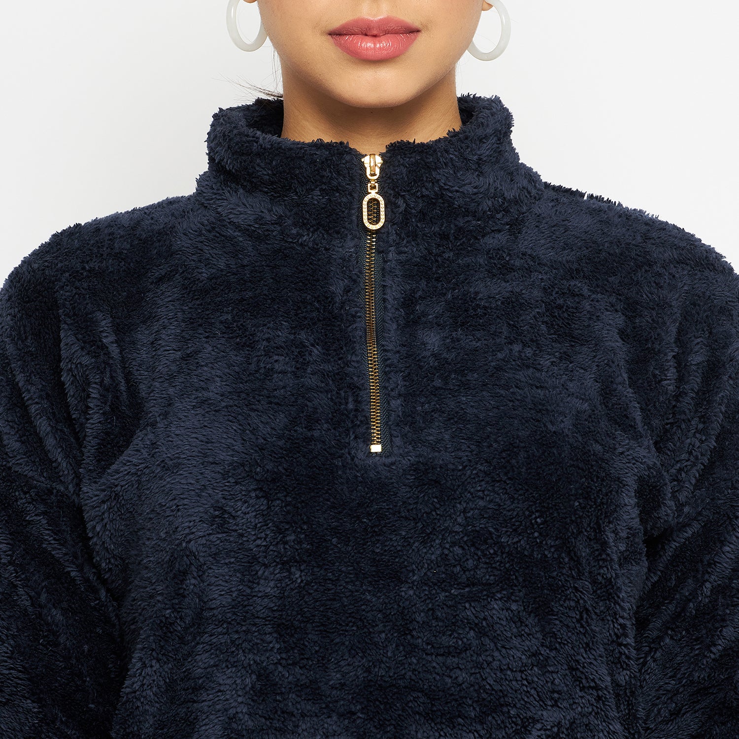 Duke Urban Women Full Sleeve Half Zip Sweatshirt (LFX950)