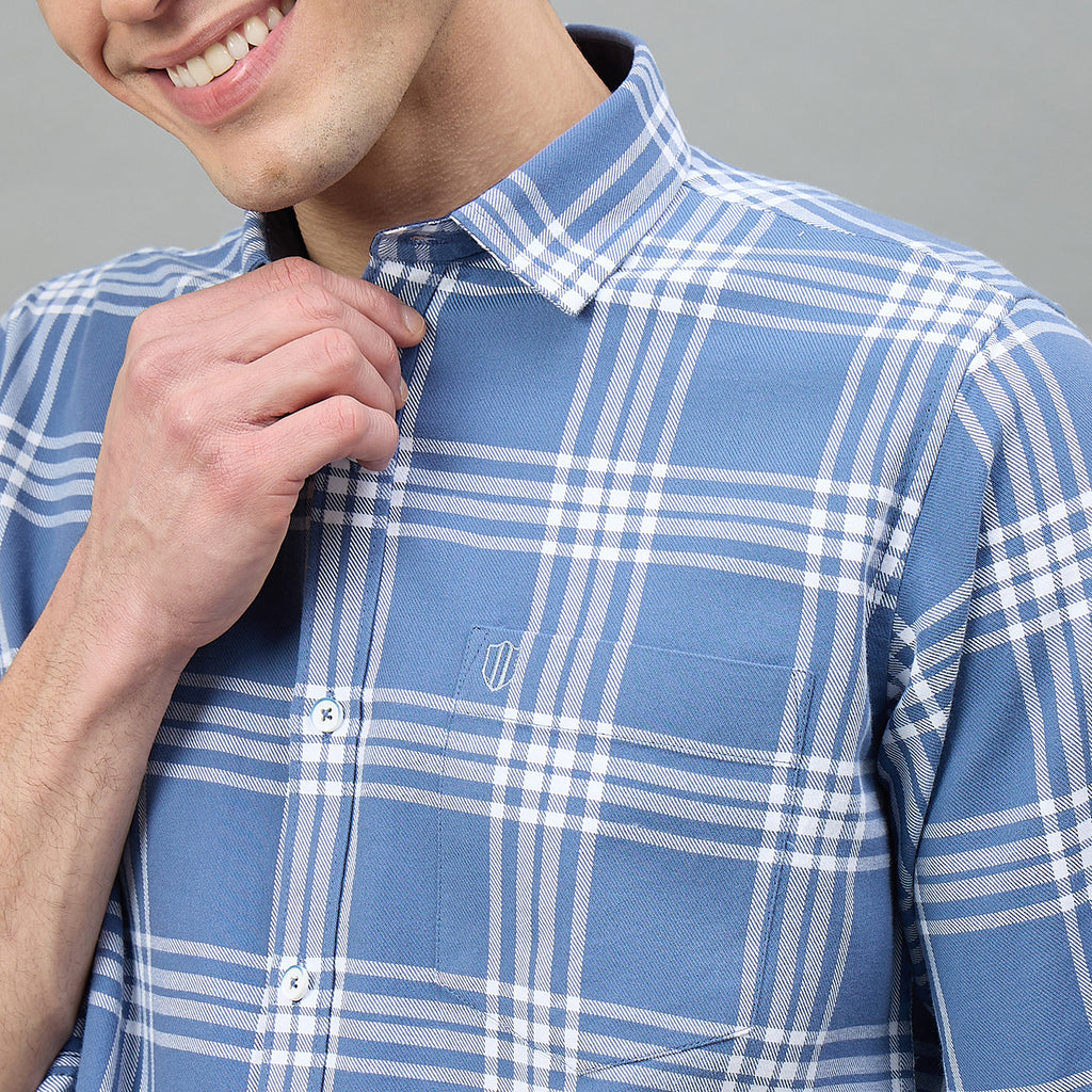 Duke Urban Men Checkered Full Sleeve Spread Collar Regular Shirt (SDO9CKAI)