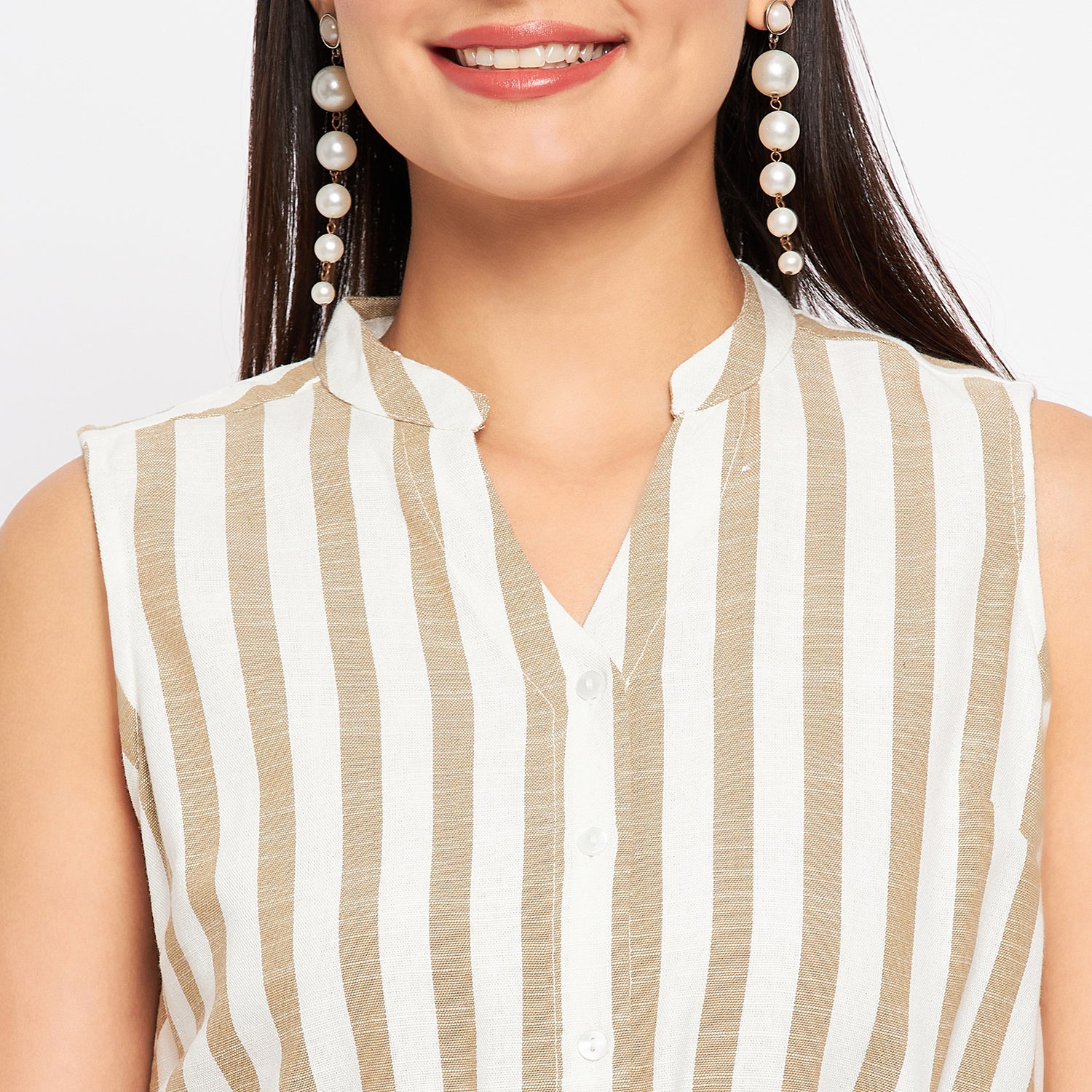 Duke Urban Women Sleeveless Striped Shirt (SDX3271)
