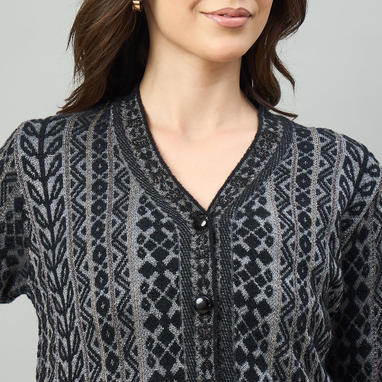 Duke Urban Women Full Sleeve V Neck Regular Sweater (SDS1439)