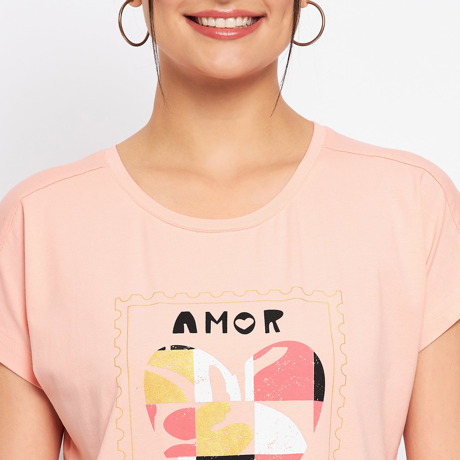 Duke Stardust Women Round Neck Short Sleeve Printed Crop Top (LFX901)