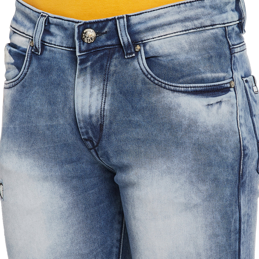 Duke Urban Men Comfort Fit Stretchable Distress Jeans (SDD8199)