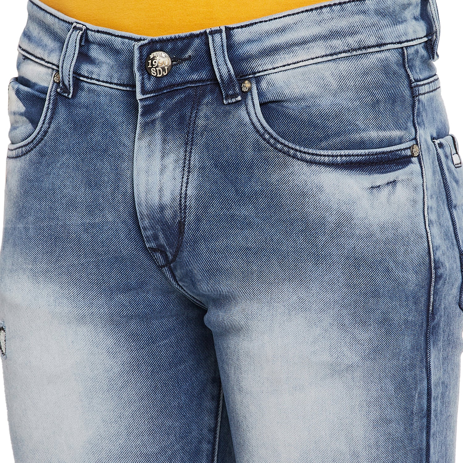 Duke Urban Men Comfort Fit Stretchable Distress Jeans (SDD8199)