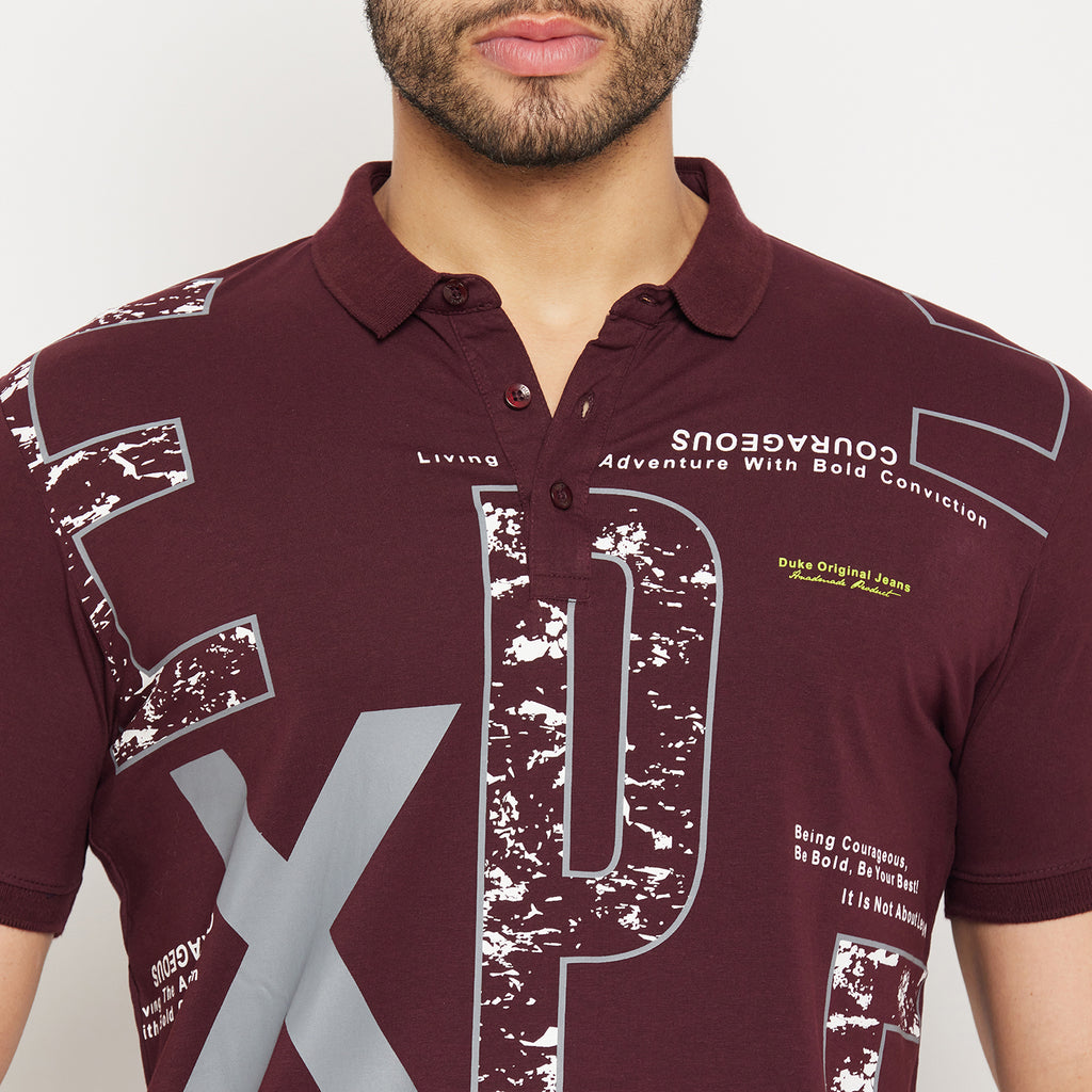 Duke Stardust Men Half Sleeve Polo Neck Cotton T-shirt (4388)
