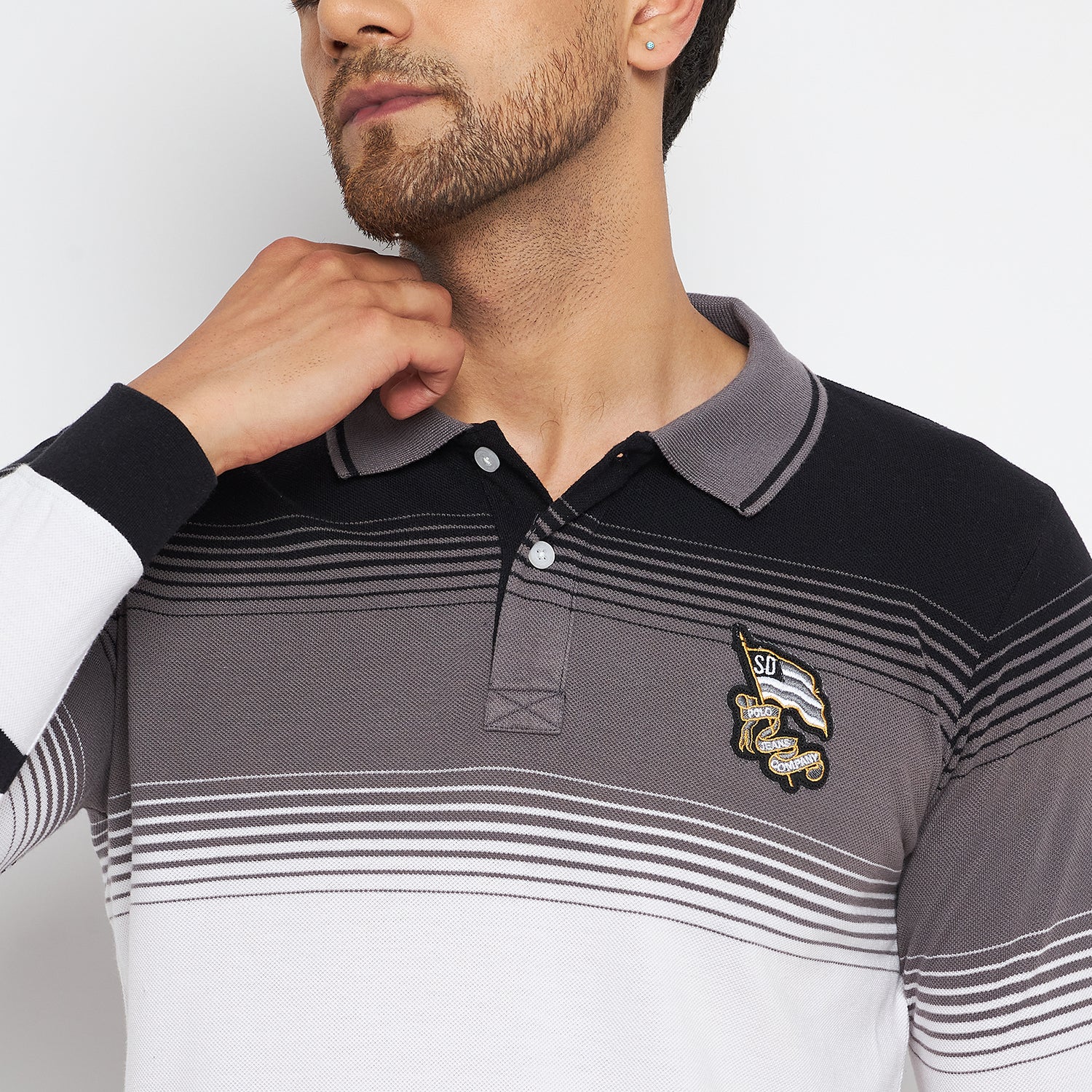Duke Stardust Men Polo Neck Full Sleeve Cotton T-shirt (LF3964)
