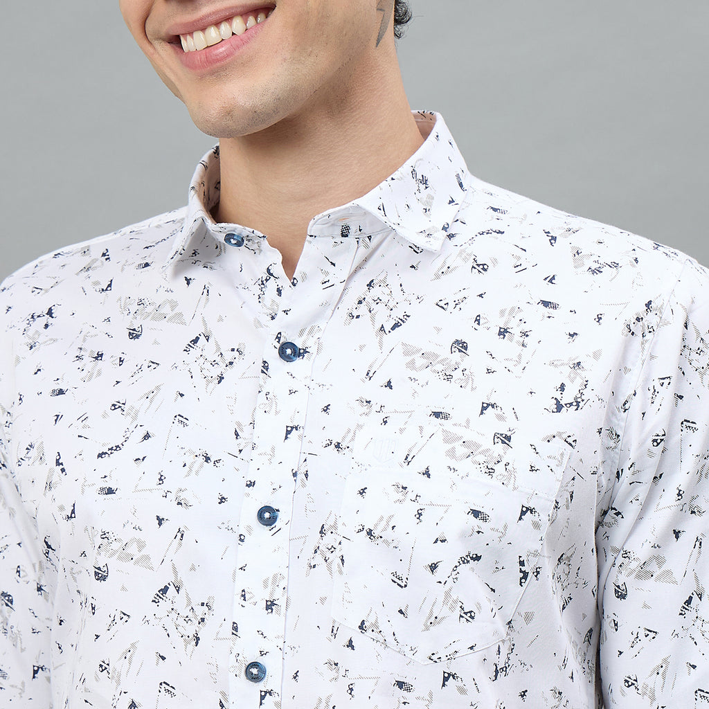 Duke Urban Men Printed Full Sleeve Spread Collar Slim Shirt (SDO8PRBC)
