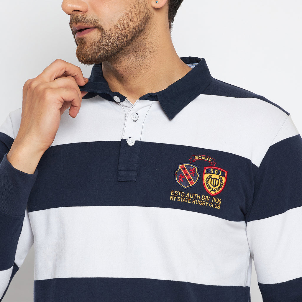 Duke Urban Men Polo Neck Full Sleeve Cotton T-shirt (LF3940)