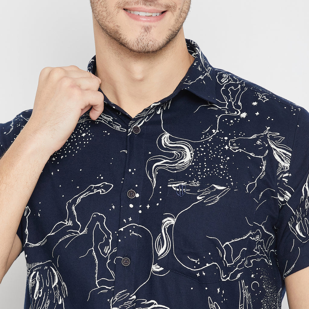 Duke Urban Men Half Sleeve Cotton Shirt (SDO2PRRB)