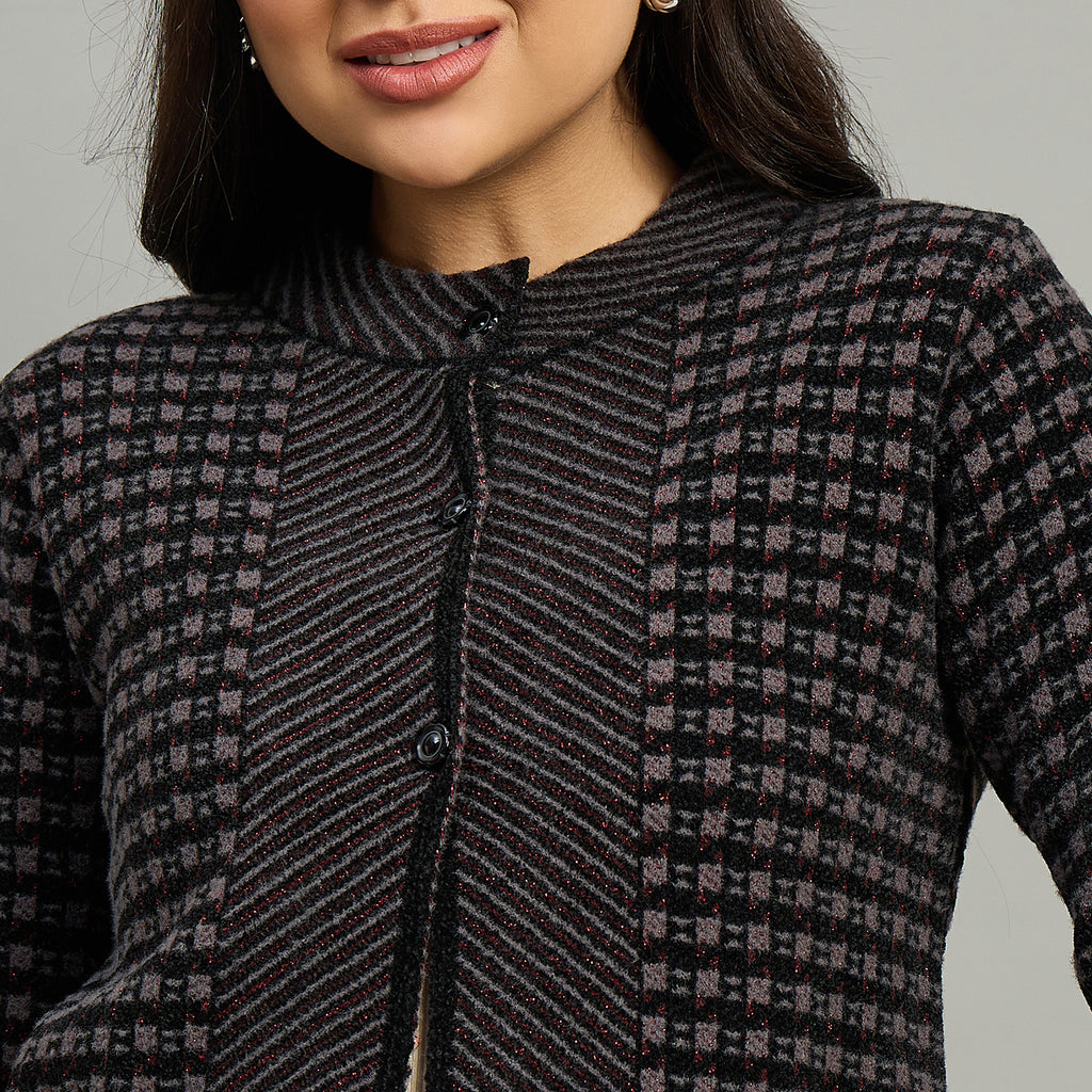 Duke Urban Women Full Sleeve Front Open Slim Fit Sweater (SDS1447)