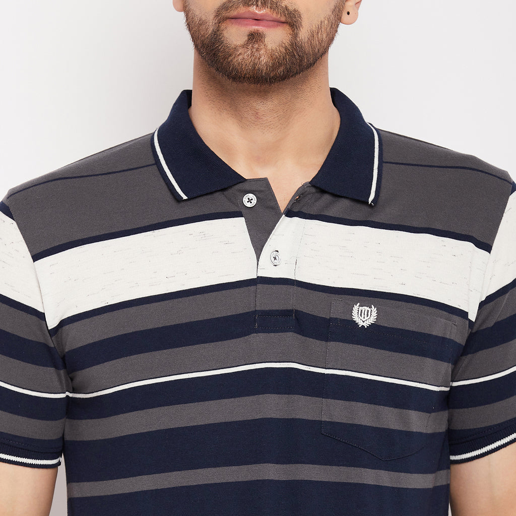 Duke Stardust Men Half Sleeve Polo Neck Cotton T-shirt (LF5881)
