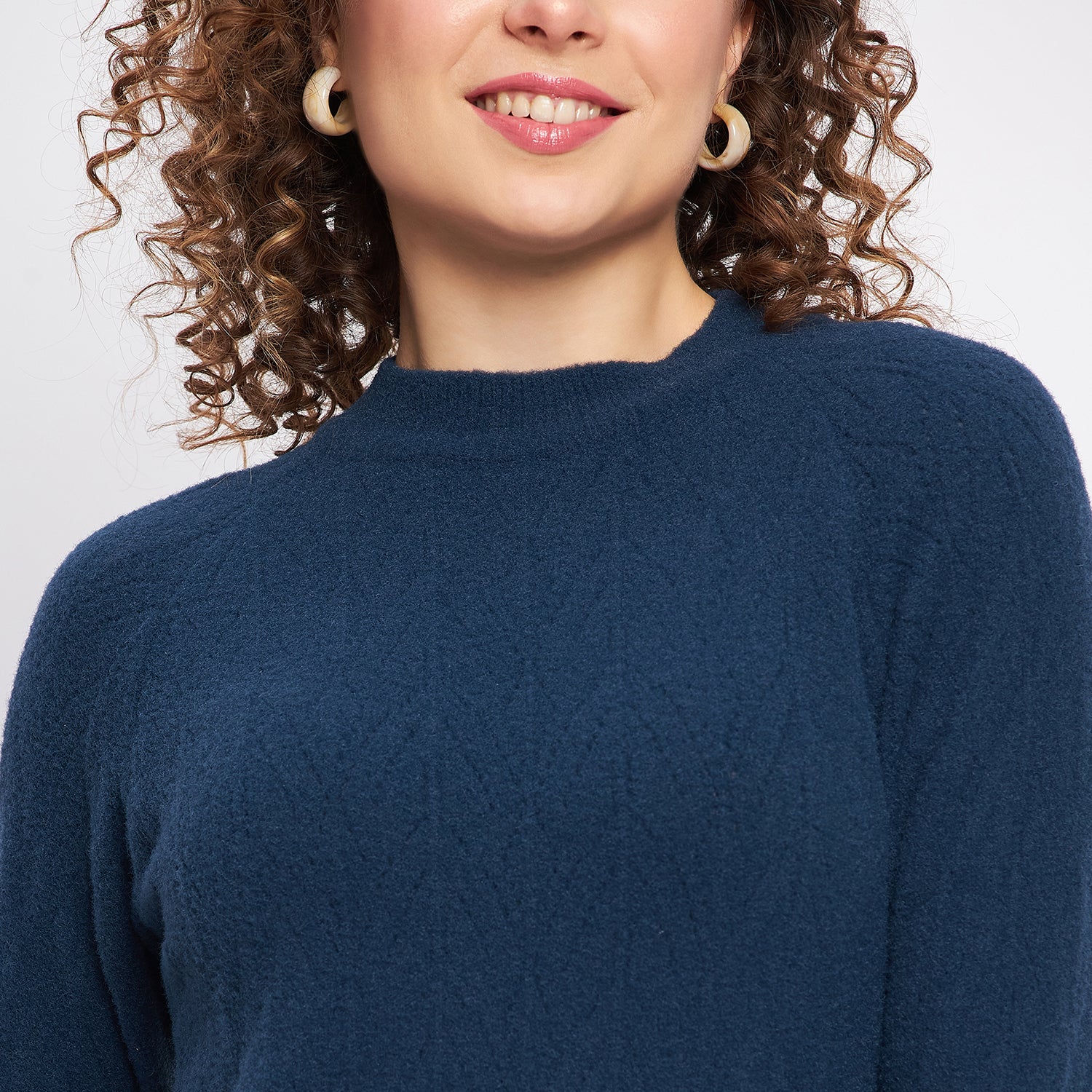 Duke Urban Women Full Sleeve Self Design Crop Pullover (SDS1014)