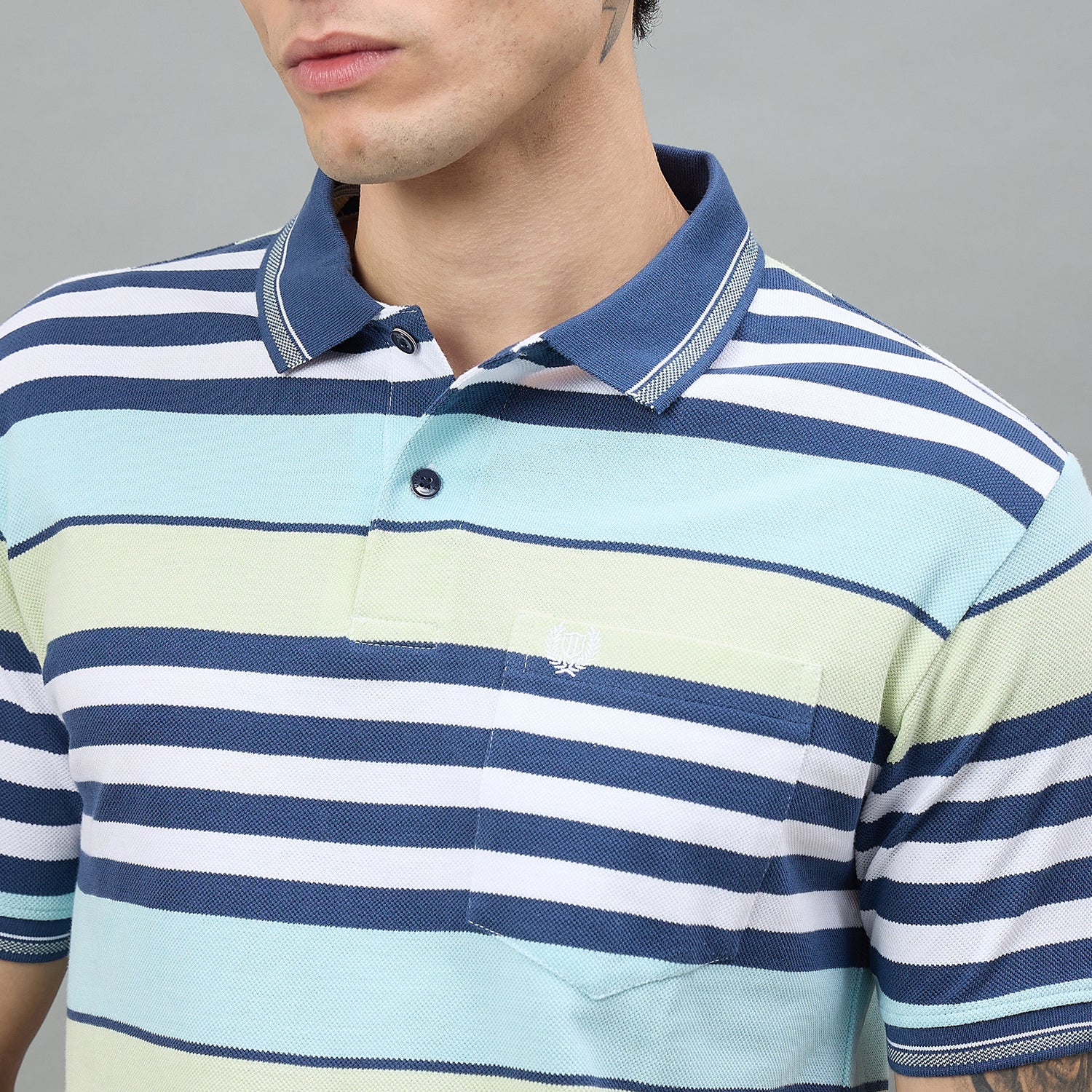 Duke Urban Men Striped Polo Neck Half Sleeve T-Shirt (LF7650)