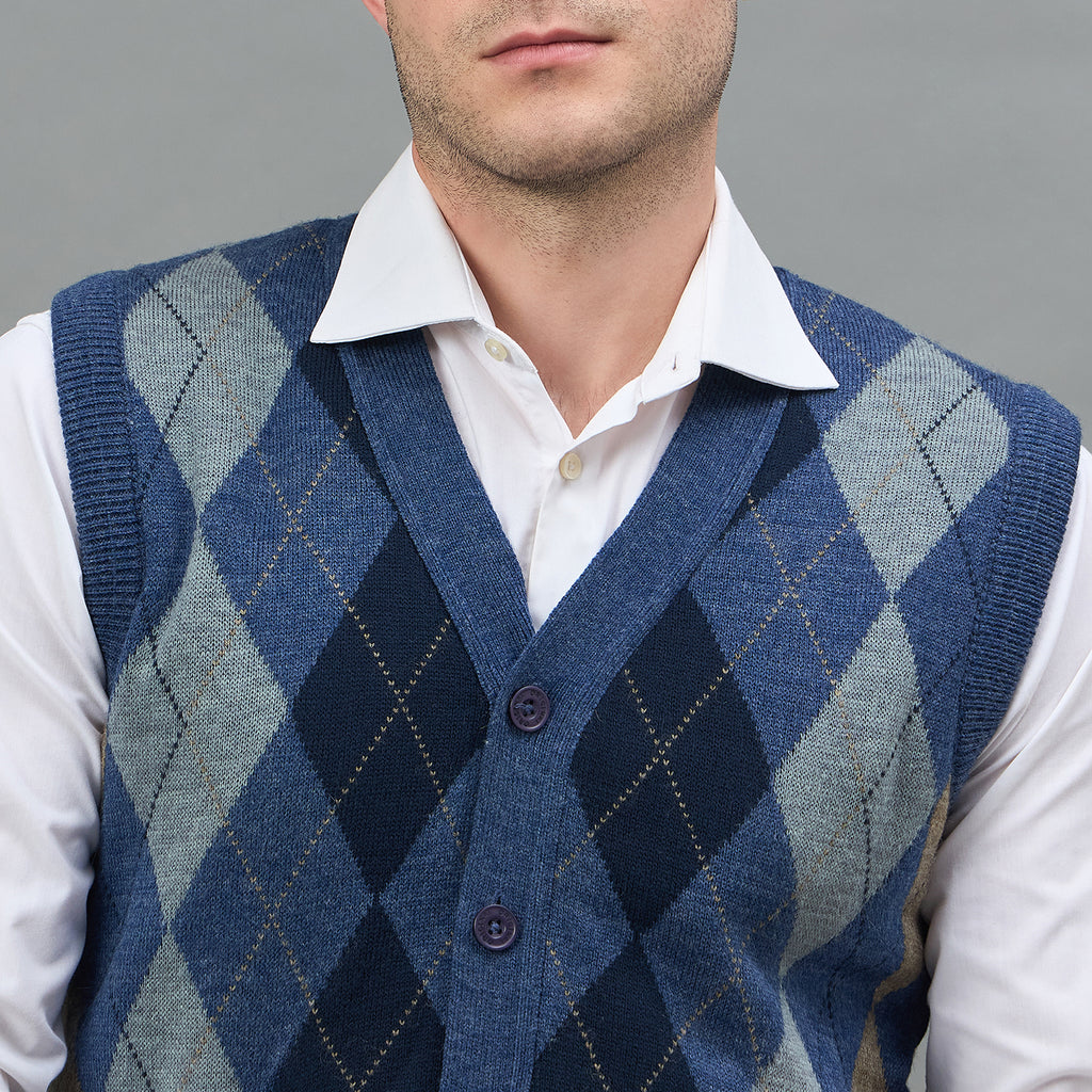 Duke Urban Men Sleeveless V-neck Cardigan (SDS2166)