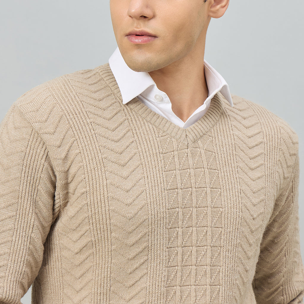 Duke Urban Men Full Sleeve V Neck Regular Sweater (SDS2353)