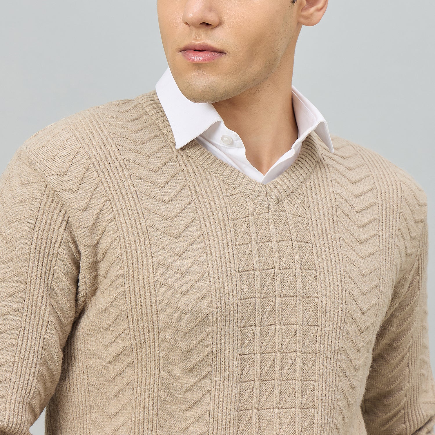 Duke Urban Men Full Sleeve V Neck Regular Sweater (SDS2353)
