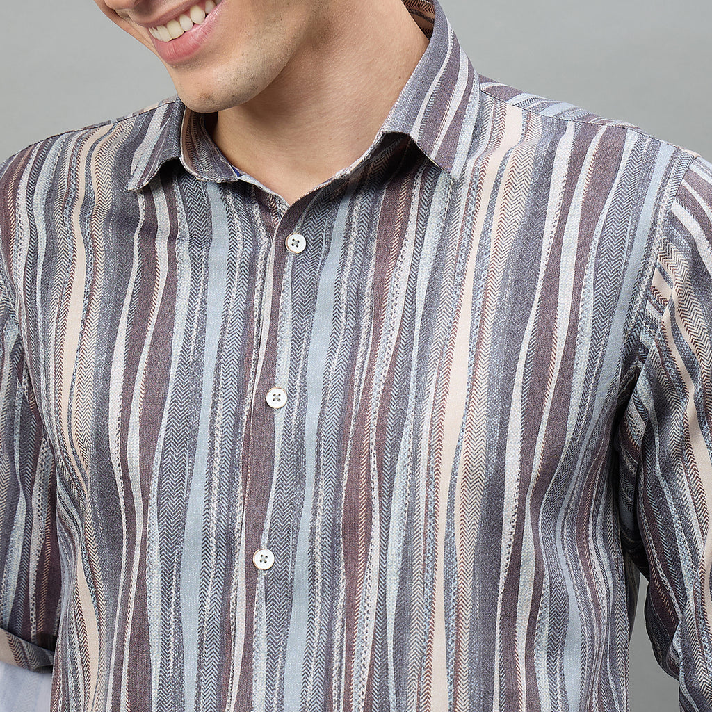 Duke Urban Men Printed Full Sleeve Spread Collar Regular Shirt (SDO9PRK)