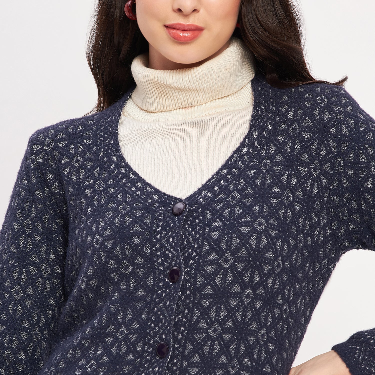 Duke Urban Women Full Sleeve Self Design Cardigan (SDS954)