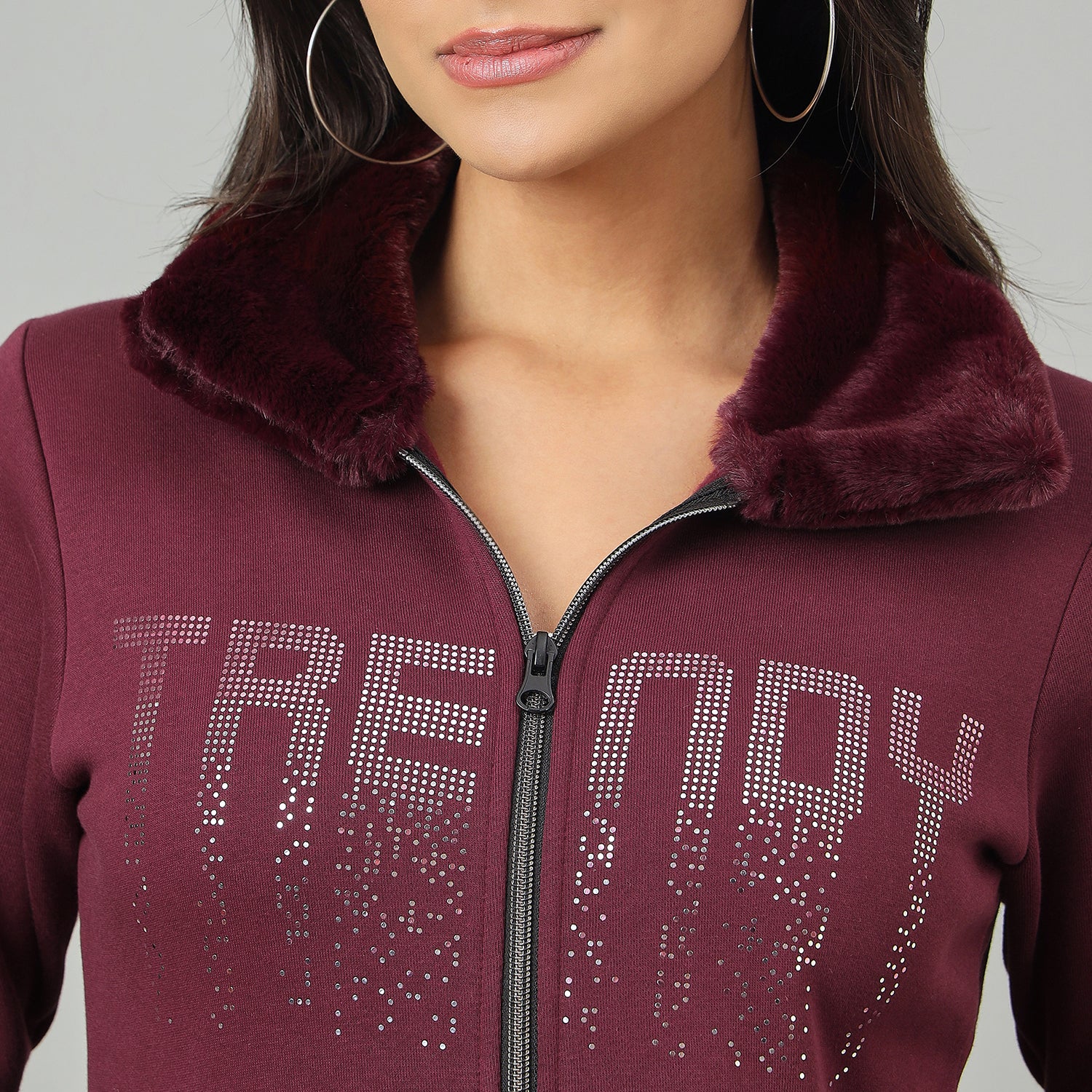 Duke Urban Women Full Zip Regular Sweatshirt (LFX967)