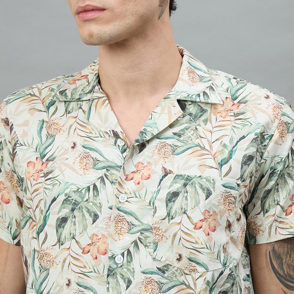 Duke Urban Men Floral Print Half Sleeve Regular Shirt (LF6084T)
