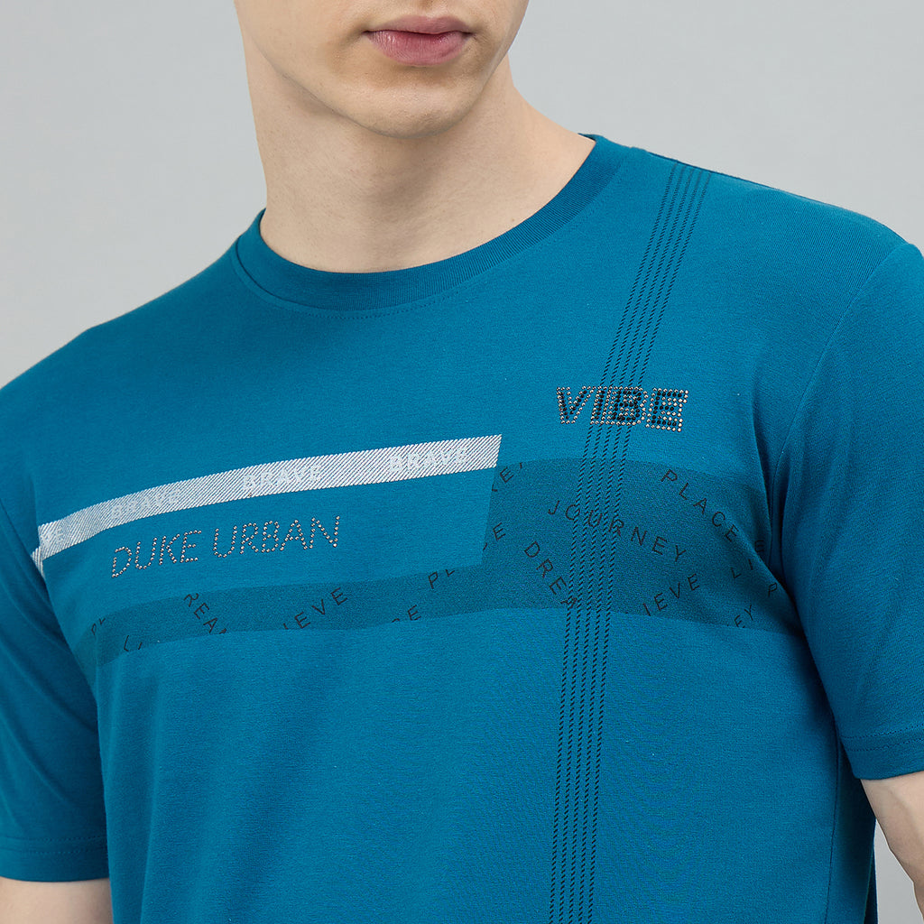 Duke Urban Men Round Neck Half Sleeve Slim T-Shirt (LF7517)