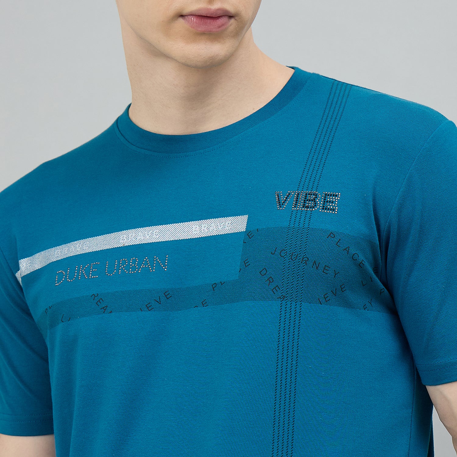 Duke Urban Men Round Neck Half Sleeve Slim T-Shirt (LF7517)