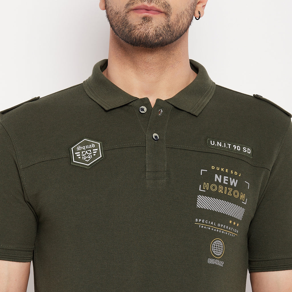 Duke Stardust Men Half Sleeve Polo Neck Cotton T-shirt (LF5787)