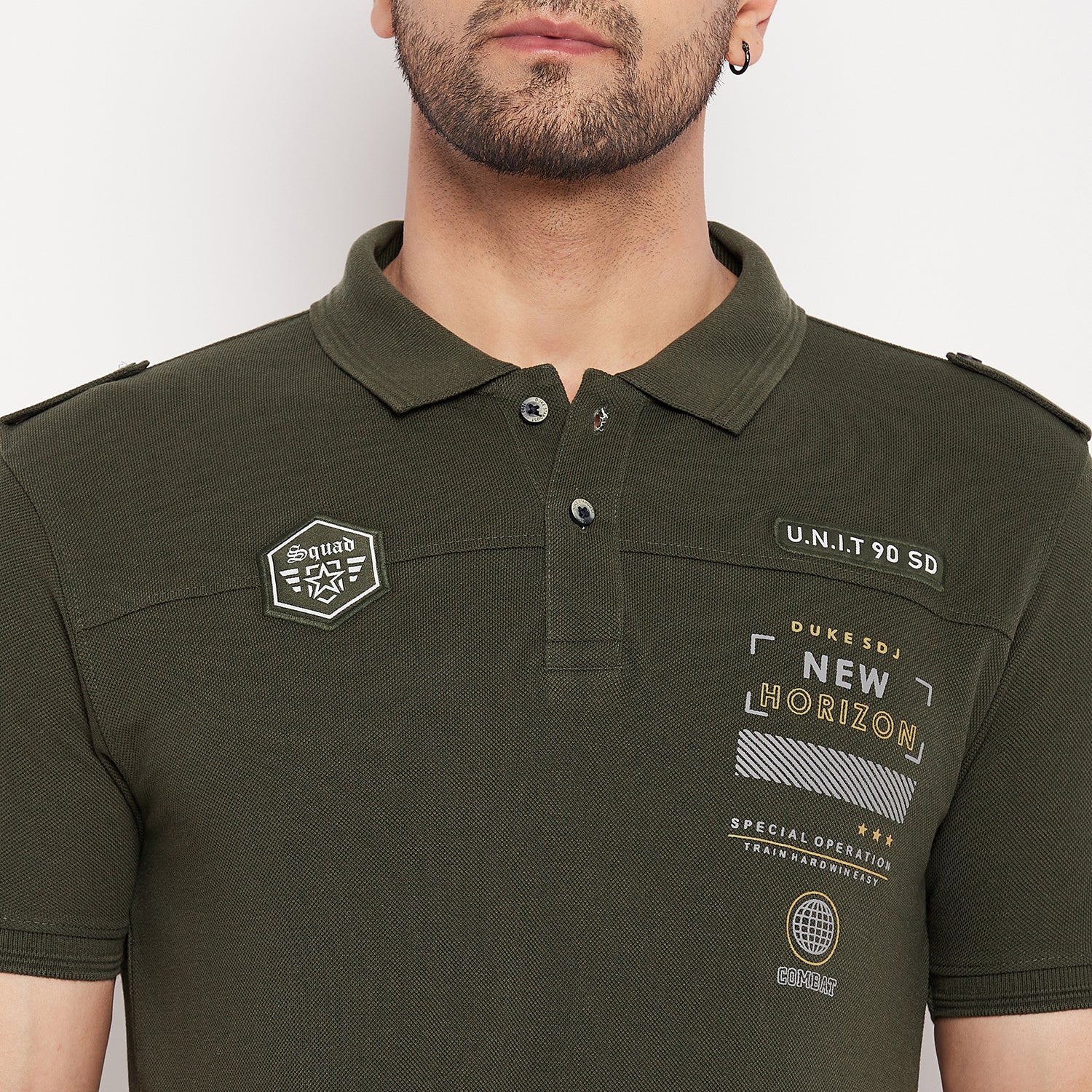 Duke Stardust Men Half Sleeve Polo Neck Cotton T-shirt (LF5787)