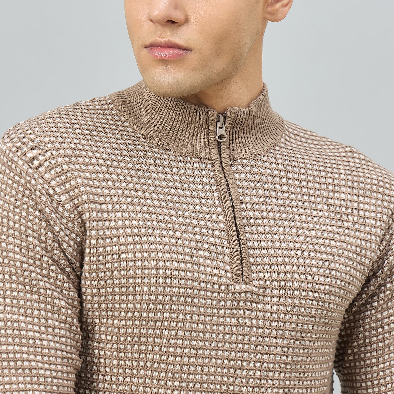 Duke Men Full Sleeve Half Zip Regular Sweater (SDS2328)