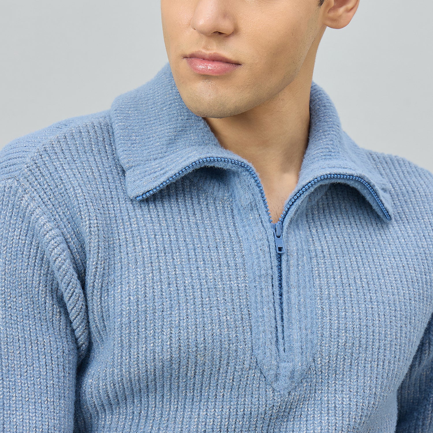 Duke Men Full Sleeve Half Zip Regular Sweater (SDS2319)