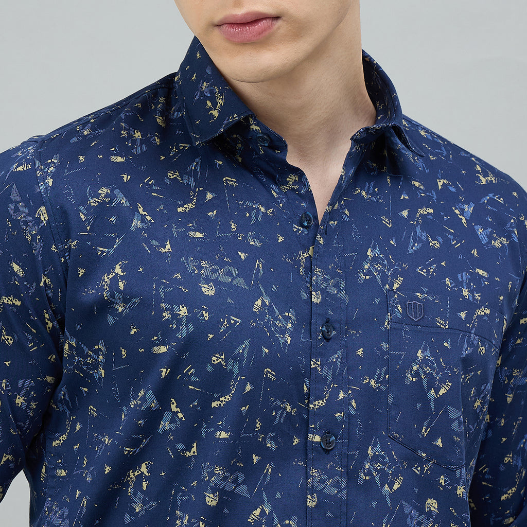 Duke Urban Men Printed Full Sleeve Spread Collar Slim Shirt (SDO8PRBC)