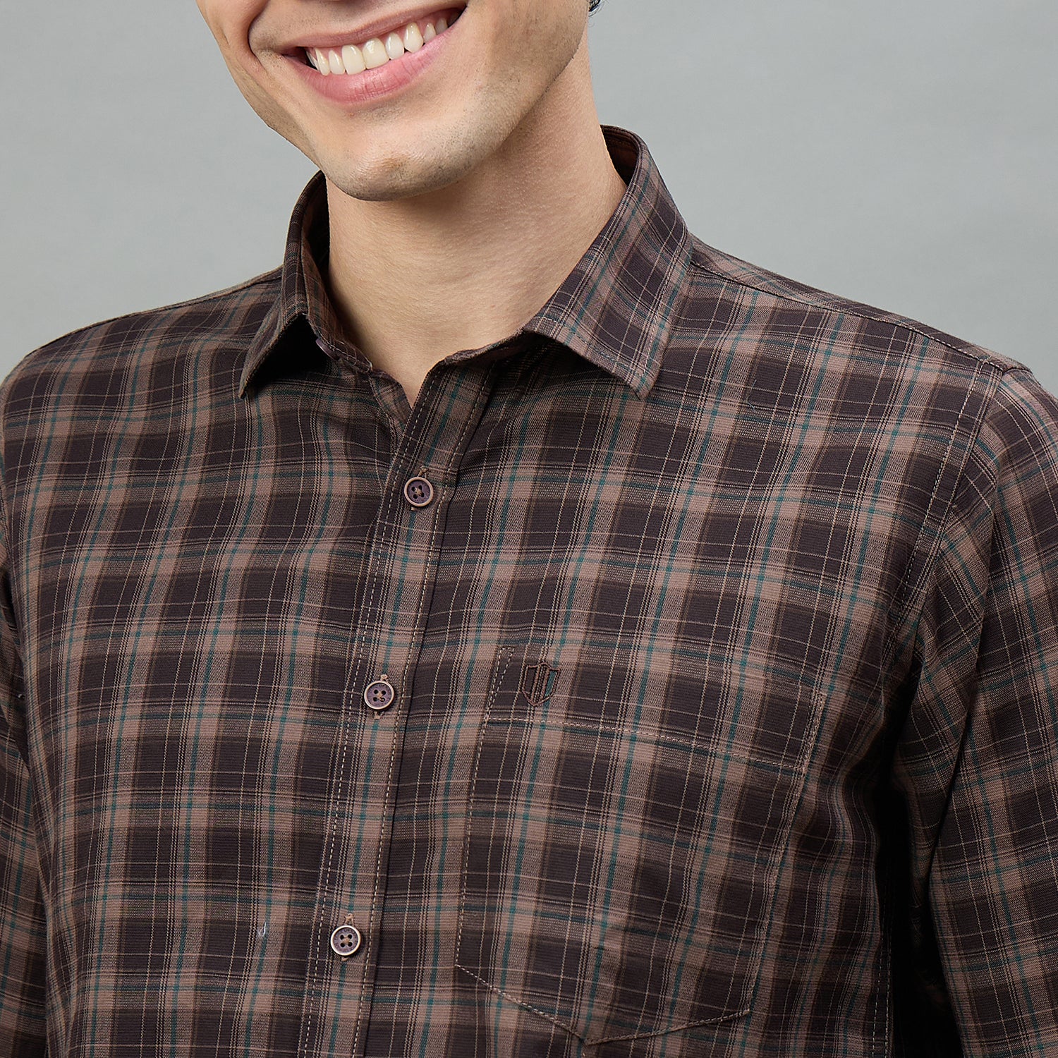 Duke Urban Men Checkered Full Sleeve Spread Collar Regular Shirt (SDO9CKAK)