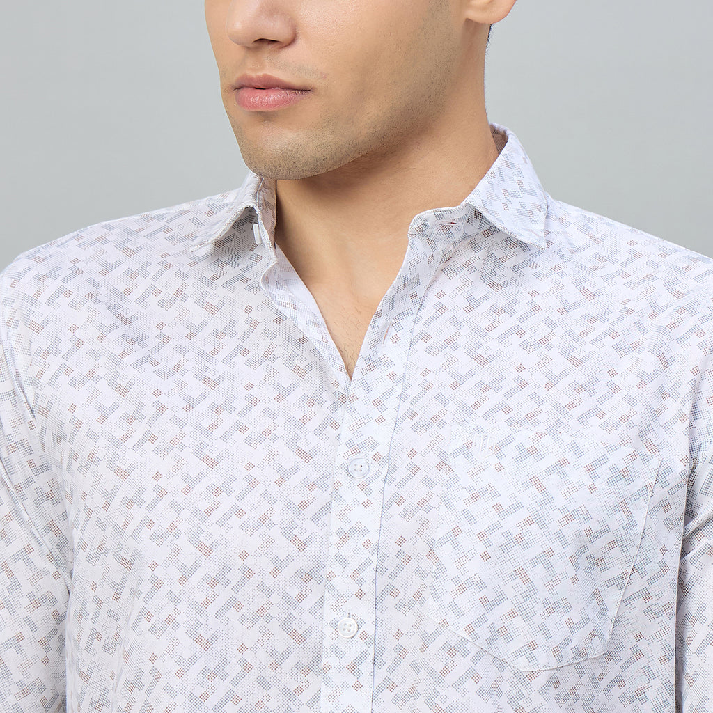 Duke Men Slim Fit Full Sleeve Short Style Cotton Shirt (SDO8PRBN)