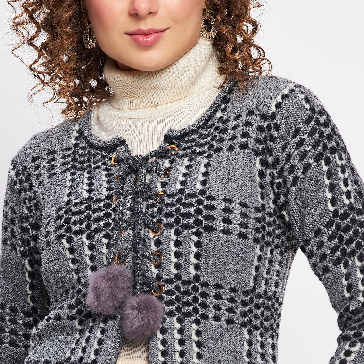 Duke Urban Women Full Sleeve Self Design Cardigan (SDS1047)