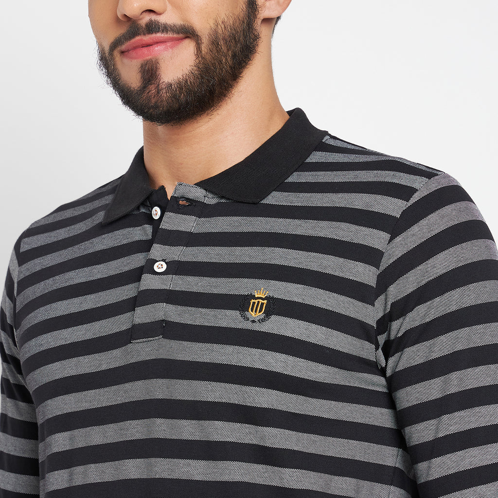 Duke Stardust Men Polo Neck Full Sleeve Cotton T-shirt (LF3962)