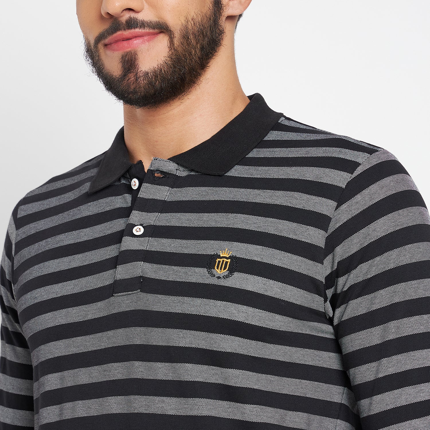 Duke Stardust Men Polo Neck Full Sleeve Cotton T-shirt (LF3962)