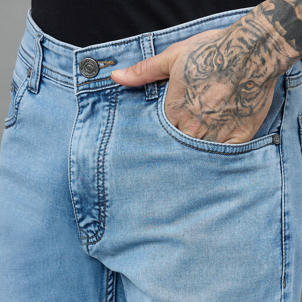 Duke Urban Men Comfort Fit Mid-Rise Light Fade Stretchable Jeans (SDD9122C)