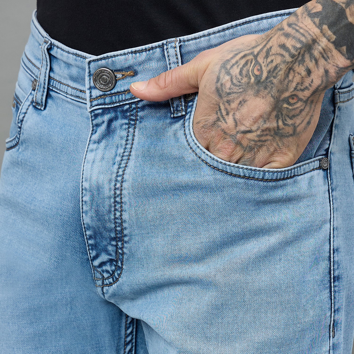 Duke Urban Men Comfort Fit Mid-Rise Light Fade Stretchable Jeans (SDD9122C)