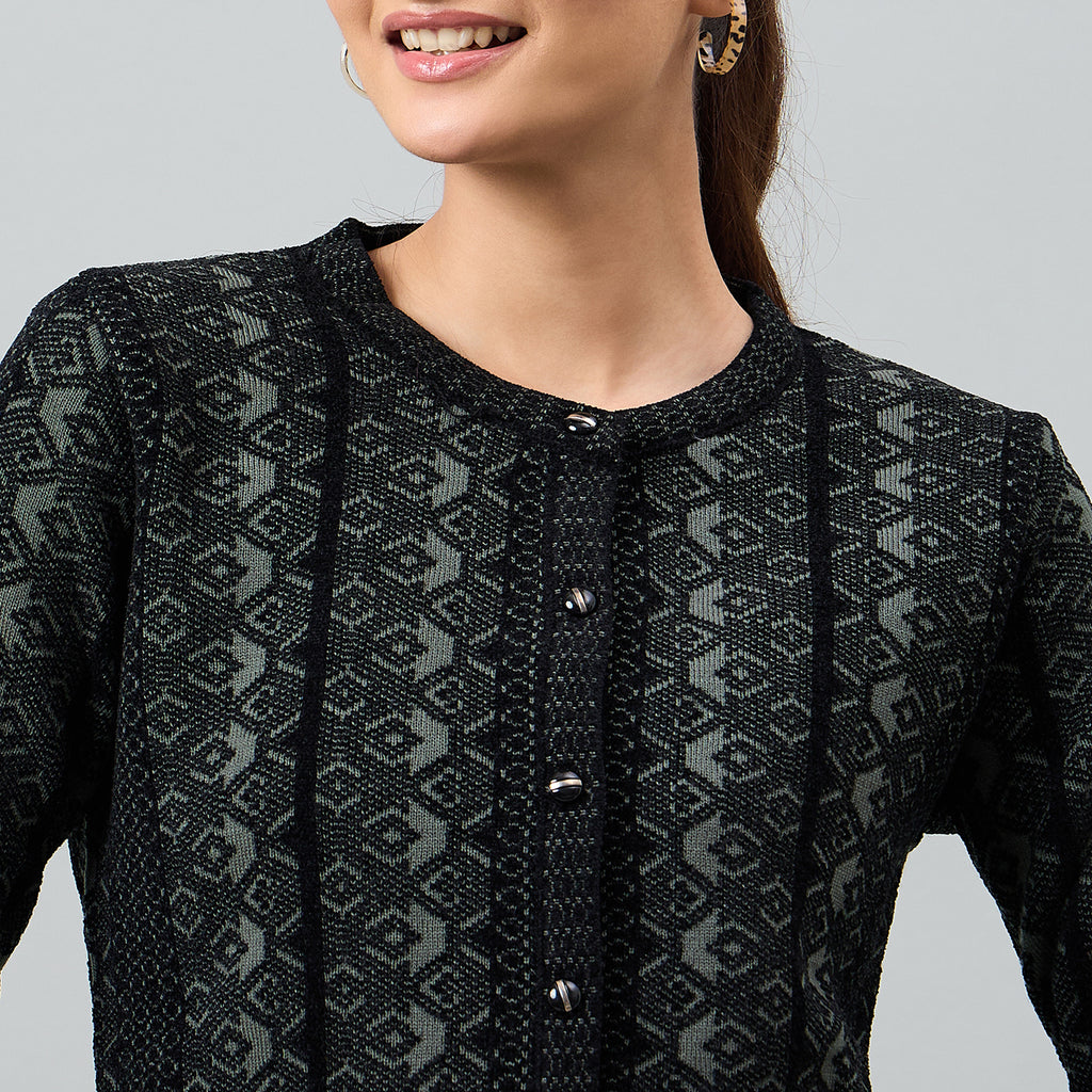Duke Urban Women Full Sleeve Front Open Regular Cardigan (SDS1364)