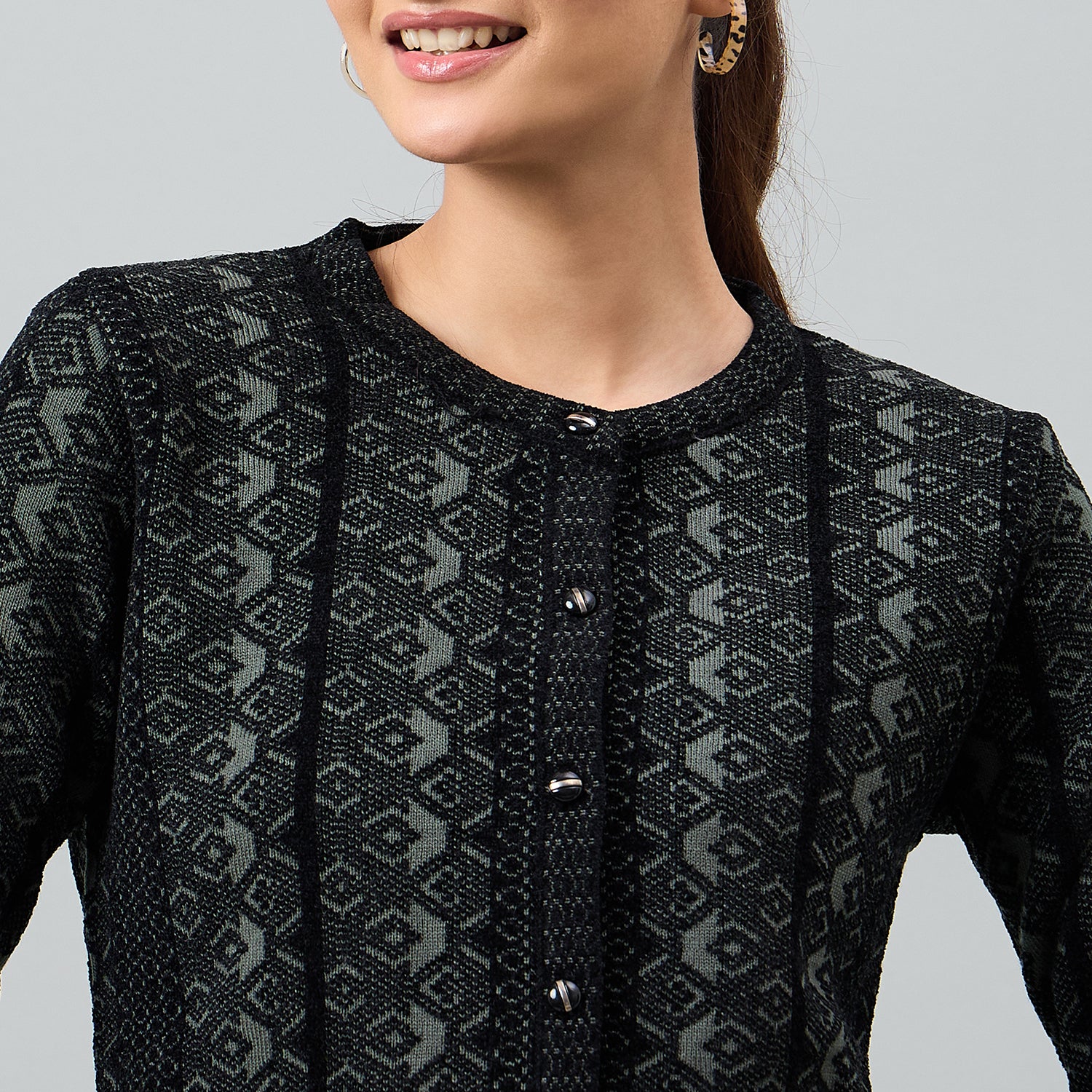 Duke Urban Women Full Sleeve Front Open Regular Cardigan (SDS1364)